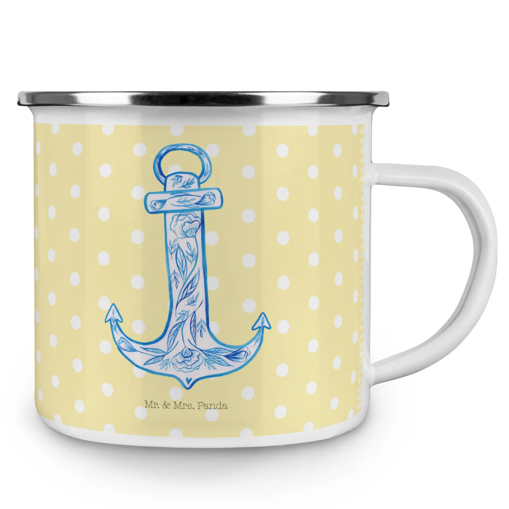 Kempingowy kubek emaliowany kotwica Niebieski Motywy zwierzęce, dobra energia, zabawne powiedzonka, zwierzęta