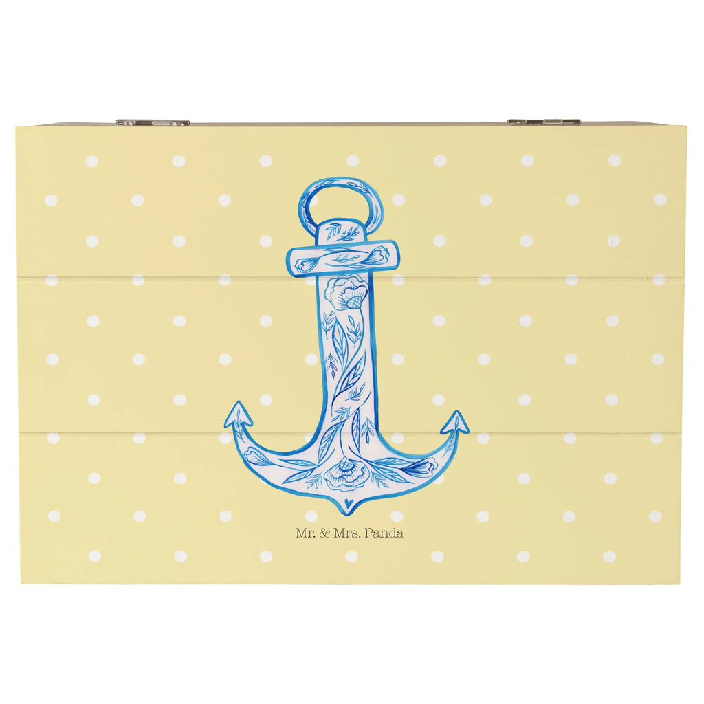 Holzkiste Anker Blau Schatzkiste, Dekokiste, Schatulle, Holzkiste, Geschenkdose, Geschenkbox, XXL, Aufbewahrungsbox, Truhe, Kiste, Erinnerungsbox, Erinnerungskiste, Tiermotive, Gute Laune, lustige Sprüche, Tiere