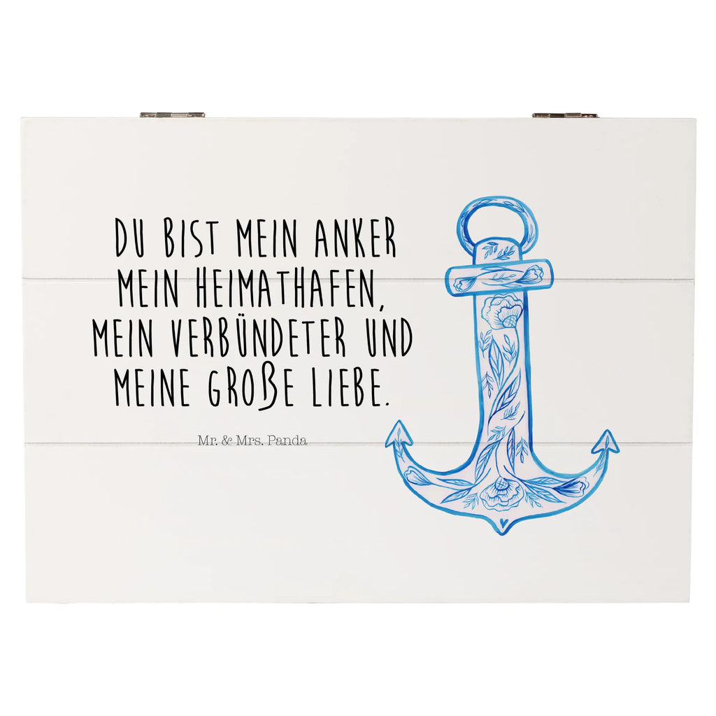 Holzkiste Anker Blau Schatzkiste, Dekokiste, Schatulle, Holzkiste, Geschenkdose, Geschenkbox, XXL, Aufbewahrungsbox, Truhe, Kiste, Erinnerungsbox, Erinnerungskiste, Tiermotive, Gute Laune, lustige Sprüche, Tiere
