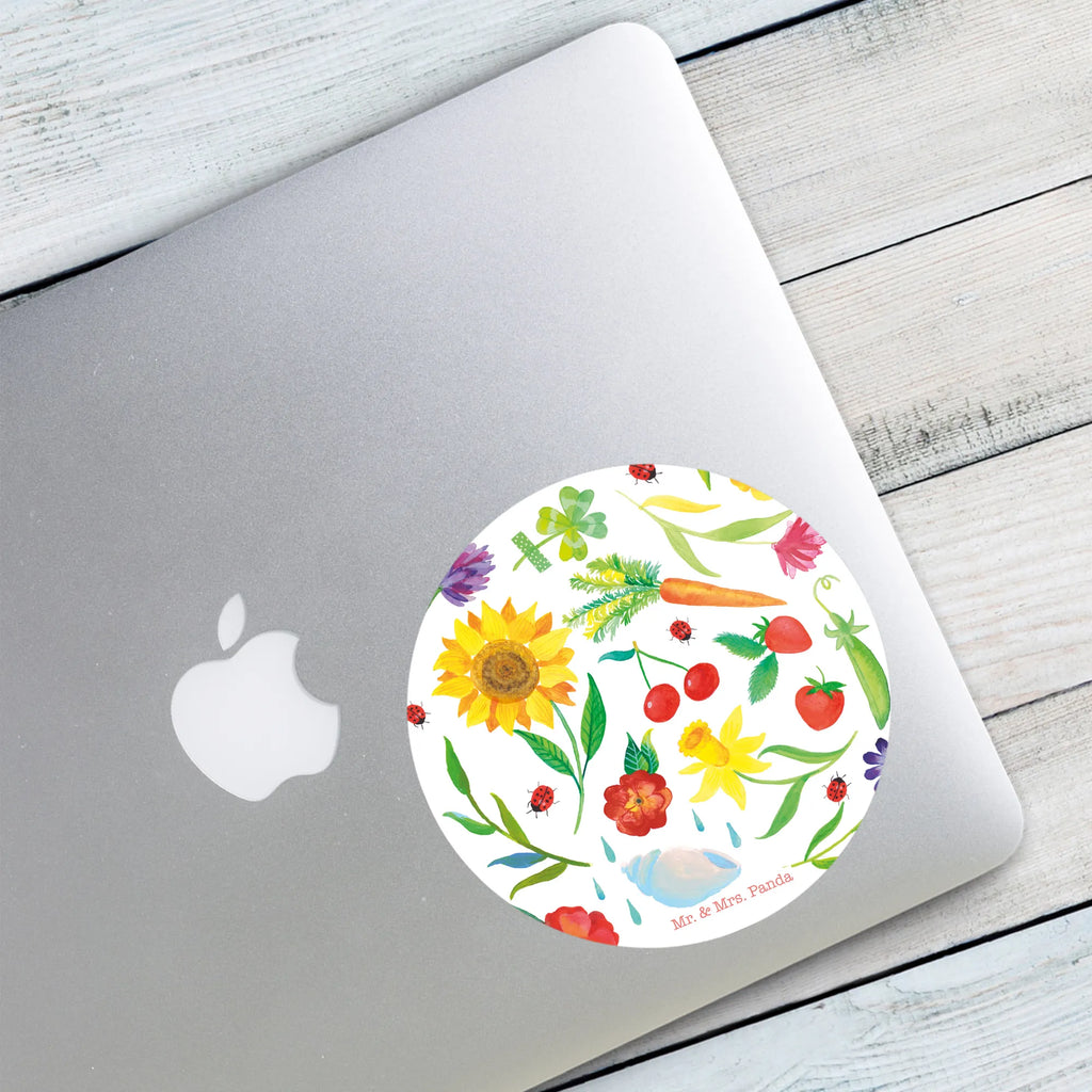 120mm okrągła naklejka Lato Dekoracje kwiatowe, dekoracje wiosenne, dekoracje letnie, dekoracja, pozytywna wiadomość, miłośnik natury, na zewnątrz, natura, przygoda