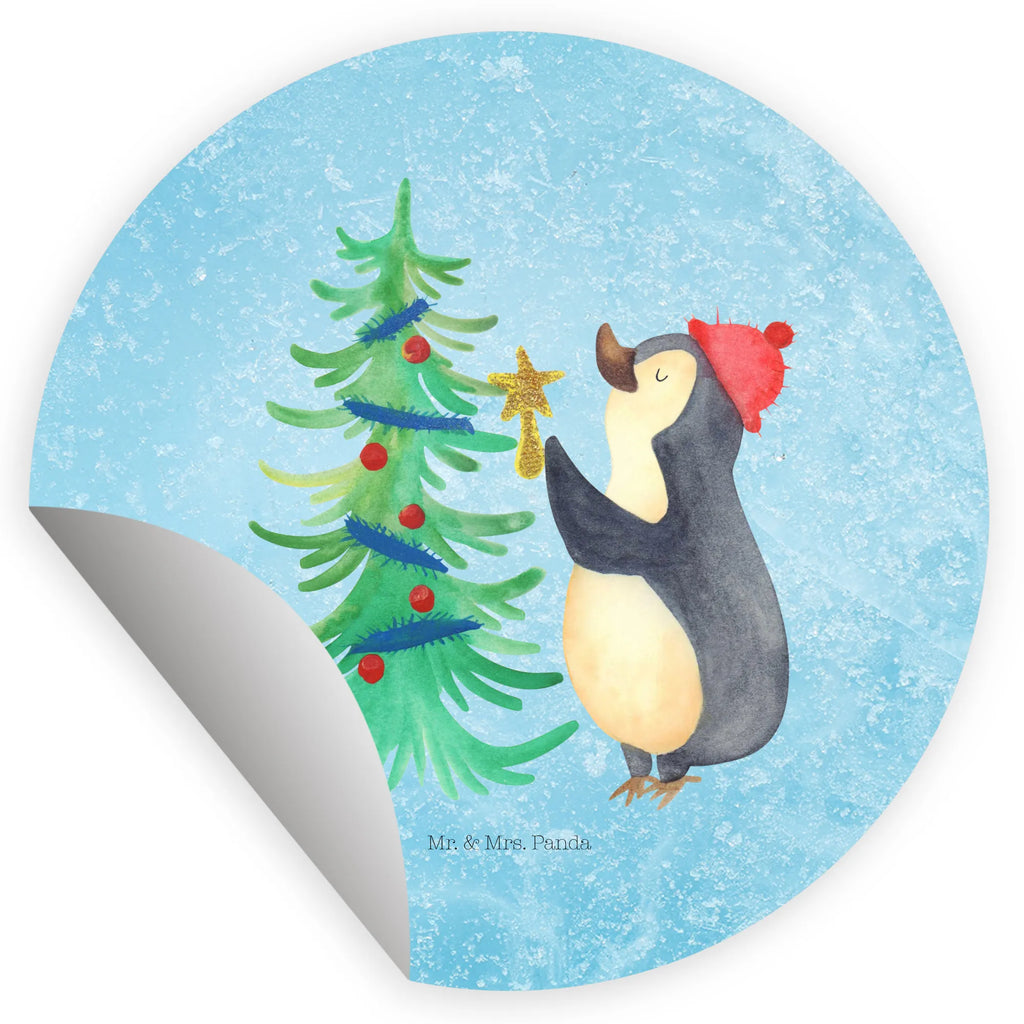 Rund Aufkleber Pinguin Weihnachtsbaum Aufkleber, Kinder, Etikett, Sticker, rund, Winter, Weihnachten, Weihnachtsdeko, Nikolaus, Advent, Heiligabend, Wintermotiv, Pinguin