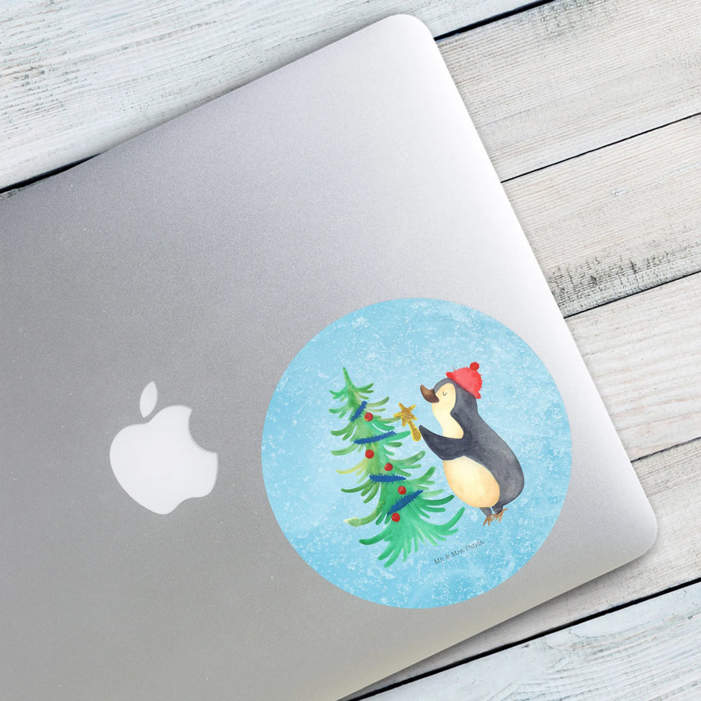 Rund Aufkleber Pinguin Weihnachtsbaum Aufkleber, Kinder, Etikett, Sticker, rund, Winter, Weihnachten, Weihnachtsdeko, Nikolaus, Advent, Heiligabend, Wintermotiv, Pinguin