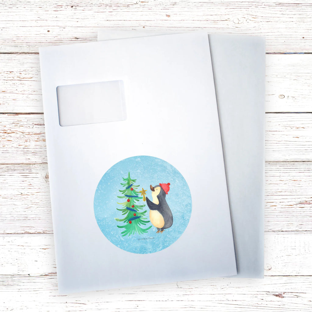 Rund Aufkleber Pinguin Weihnachtsbaum Aufkleber, Kinder, Etikett, Sticker, rund, Winter, Weihnachten, Weihnachtsdeko, Nikolaus, Advent, Heiligabend, Wintermotiv, Pinguin