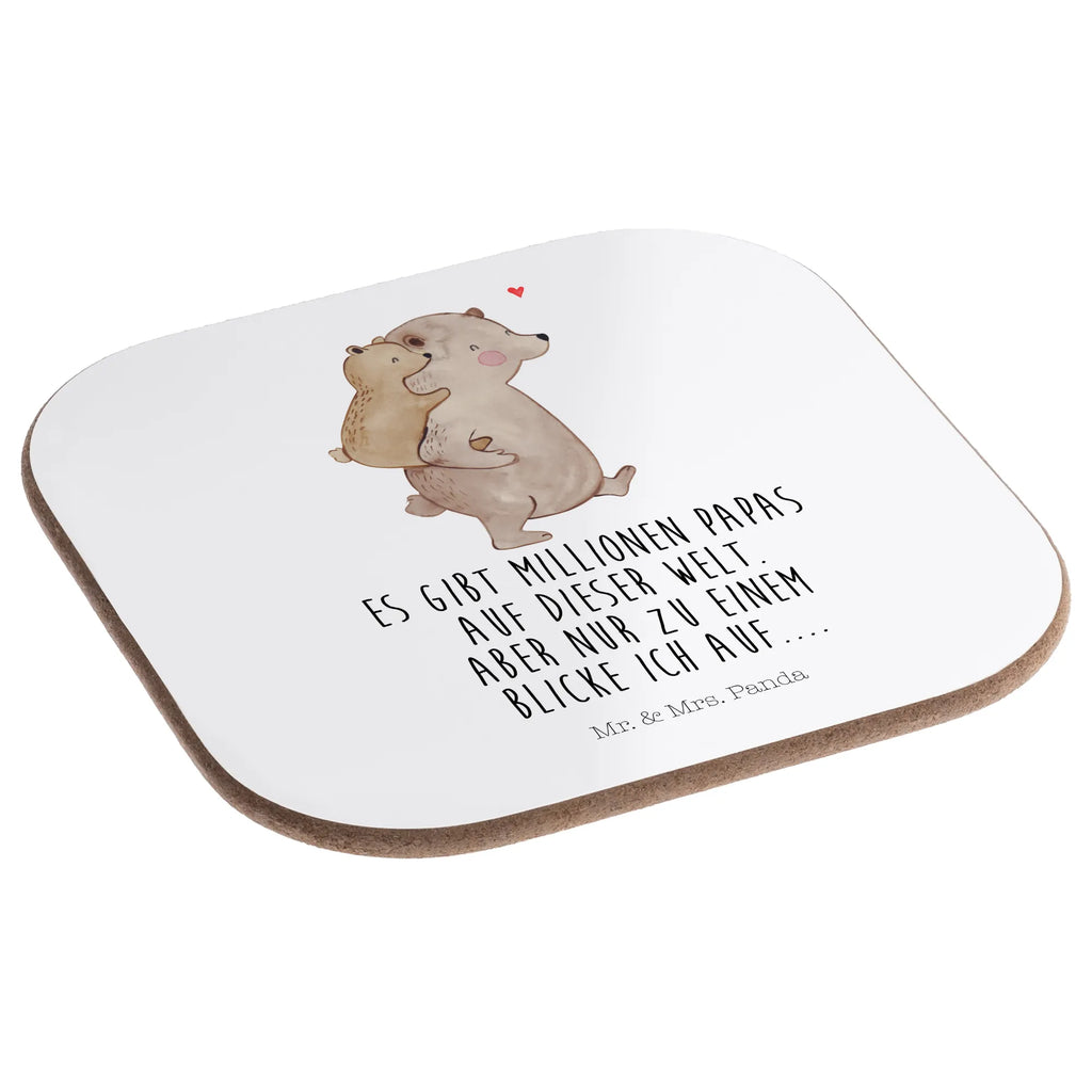 Square coaster Papa Bear gift, party, breakfast, presents, gifts, glass coasters, Coasters, Family, Father's Day, Mother's Day, brother, sister, Mom, Dad, daddy, dad, uncle, birthday, father's day, present