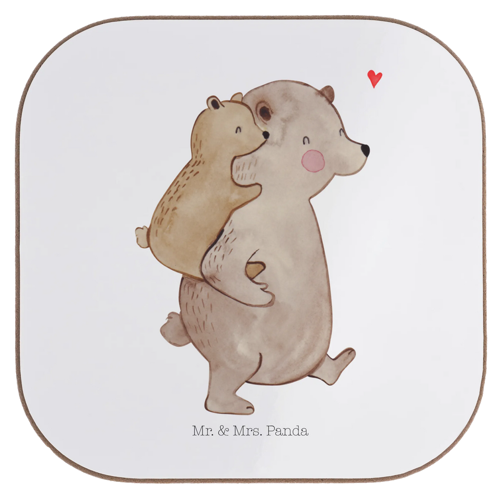 Square coaster Papa Bear gift, party, breakfast, presents, gifts, glass coasters, Coasters, Family, Father's Day, Mother's Day, brother, sister, Mom, Dad, daddy, dad, uncle, birthday, father's day, present