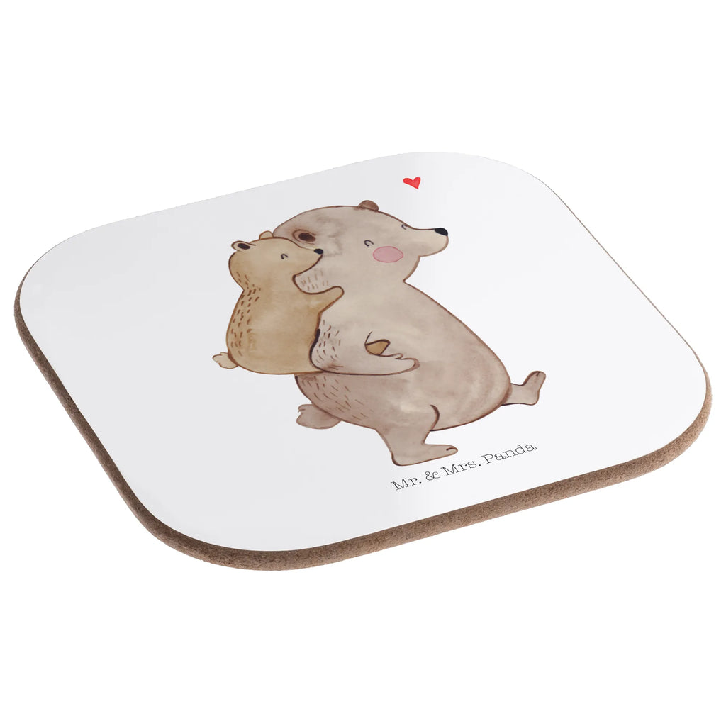 Square coaster Papa Bear gift, party, breakfast, presents, gifts, glass coasters, Coasters, Family, Father's Day, Mother's Day, brother, sister, Mom, Dad, daddy, dad, uncle, birthday, father's day, present