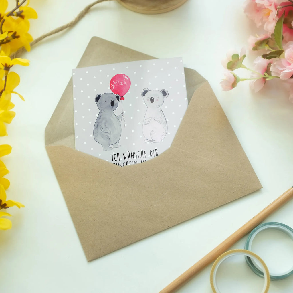 Greetings card Koala bear balloon Glückwunschkarte, Geburtstagskarte, Einladungskarte, Hochzeitskarte, Klappkarte, Karte, Grußkarte, Ansichtskarten, Koala, Koalabär, Luftballon, Party, Geburtstag, Geschenk