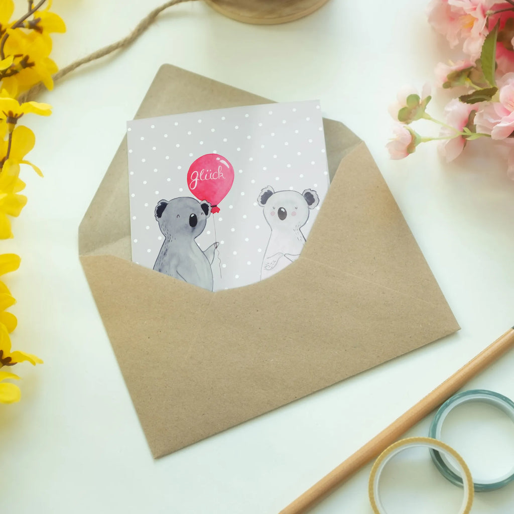 Greetings card Koala bear balloon Glückwunschkarte, Geburtstagskarte, Einladungskarte, Hochzeitskarte, Klappkarte, Karte, Grußkarte, Ansichtskarten, Koala, Koalabär, Luftballon, Party, Geburtstag, Geschenk