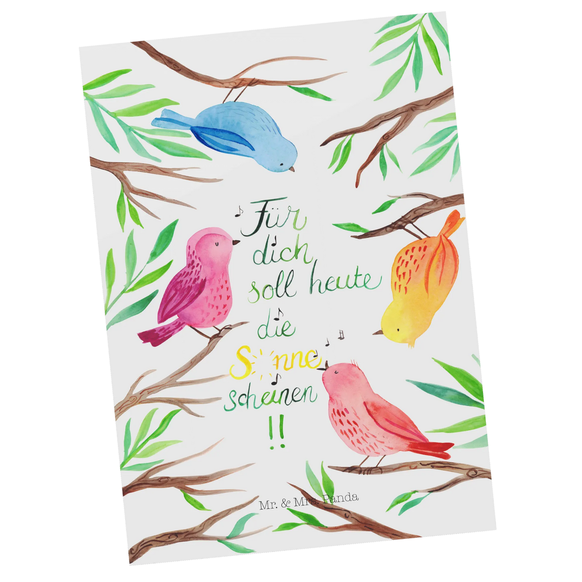 Postcard Birds Sun postcards, paper, invitation, invitation card, card, Postcard, letter, gift, gift card, Nature, joy of life, love