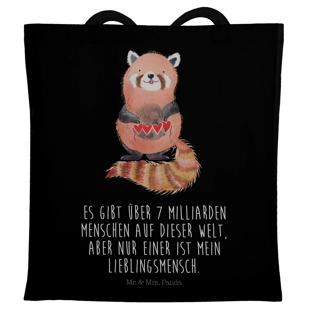 Tragetasche Roter Panda Stoffbeutel, Beuteltasche, Shopper, Einkaufstüte, Beutel, Umhängetasche, Einkaufstasche, Badetasche, Stofftasche, Jutebeutel, Schultertasche, Tragetasche, Laptoptasche, Jutetasche, Tasche, Strandtasche, Tiermotive, Gute Laune, lustige Sprüche, Tiere, Panda, Rot, Liebling, Lieblingsmensch, Liebe, Herz