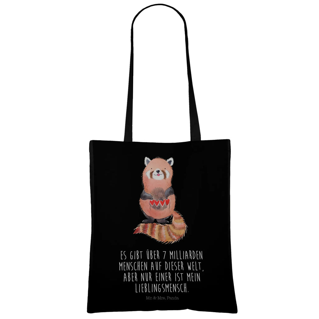 Tragetasche Roter Panda Stoffbeutel, Beuteltasche, Shopper, Einkaufstüte, Beutel, Umhängetasche, Einkaufstasche, Badetasche, Stofftasche, Jutebeutel, Schultertasche, Tragetasche, Laptoptasche, Jutetasche, Tasche, Strandtasche, Tiermotive, Gute Laune, lustige Sprüche, Tiere, Panda, Rot, Liebling, Lieblingsmensch, Liebe, Herz