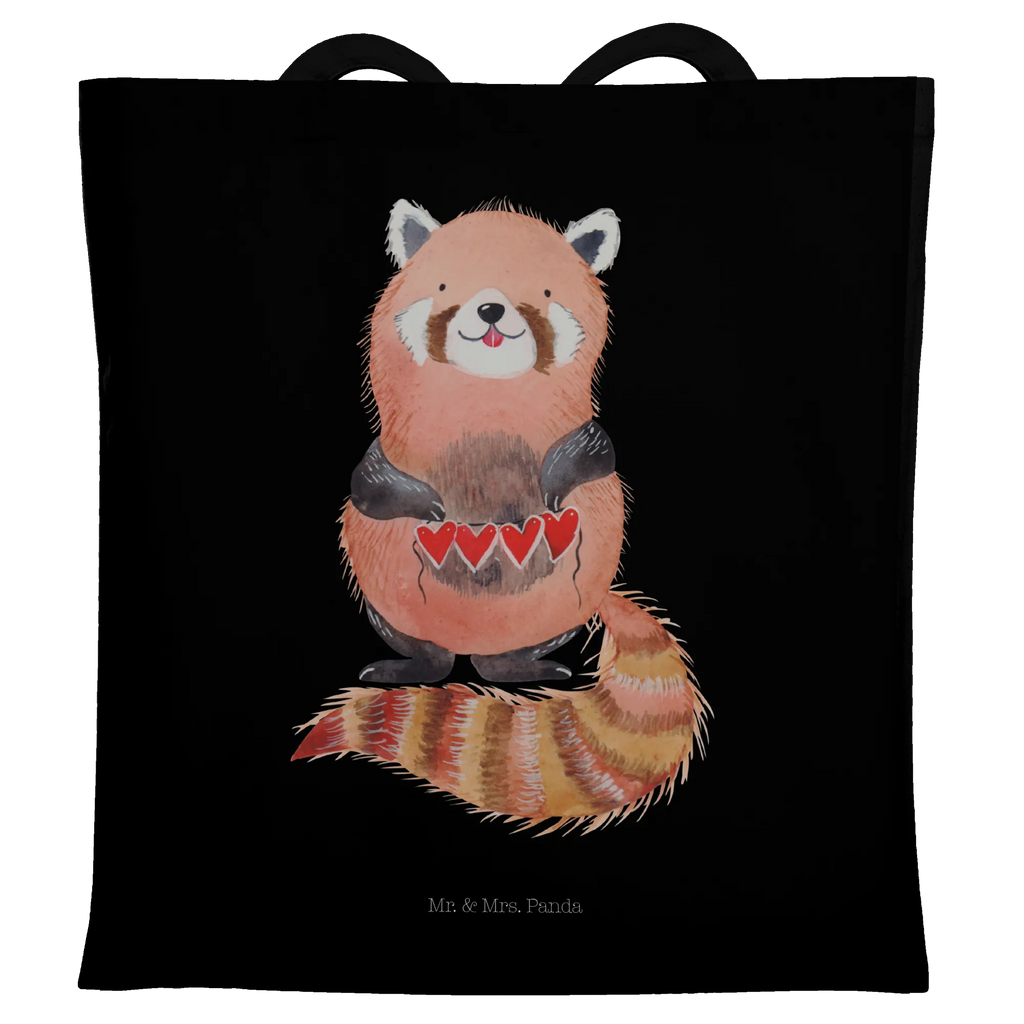 Tragetasche Roter Panda Stoffbeutel, Beuteltasche, Shopper, Einkaufstüte, Beutel, Umhängetasche, Einkaufstasche, Badetasche, Stofftasche, Jutebeutel, Schultertasche, Tragetasche, Laptoptasche, Jutetasche, Tasche, Strandtasche, Tiermotive, Gute Laune, lustige Sprüche, Tiere, Panda, Rot, Liebling, Lieblingsmensch, Liebe, Herz