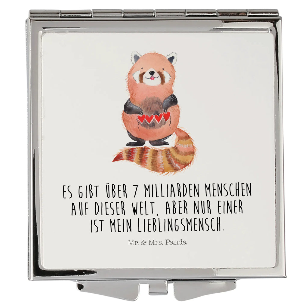 Kwadratowe lusterko do torebki Czerwony Panda Motywy zwierzęce, dobra energia, zabawne powiedzonka, zwierzęta