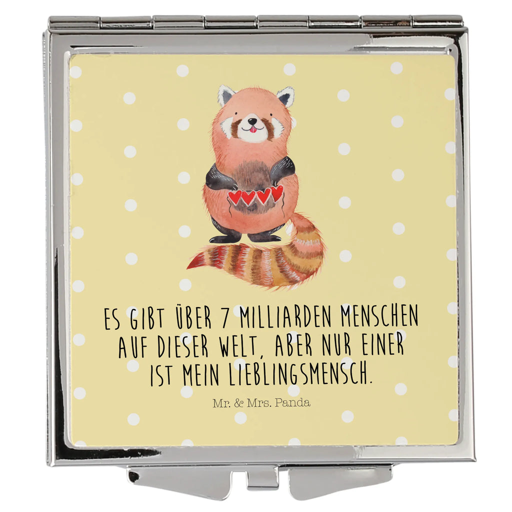 Kwadratowe lusterko do torebki Czerwony Panda Motywy zwierzęce, dobra energia, zabawne powiedzonka, zwierzęta