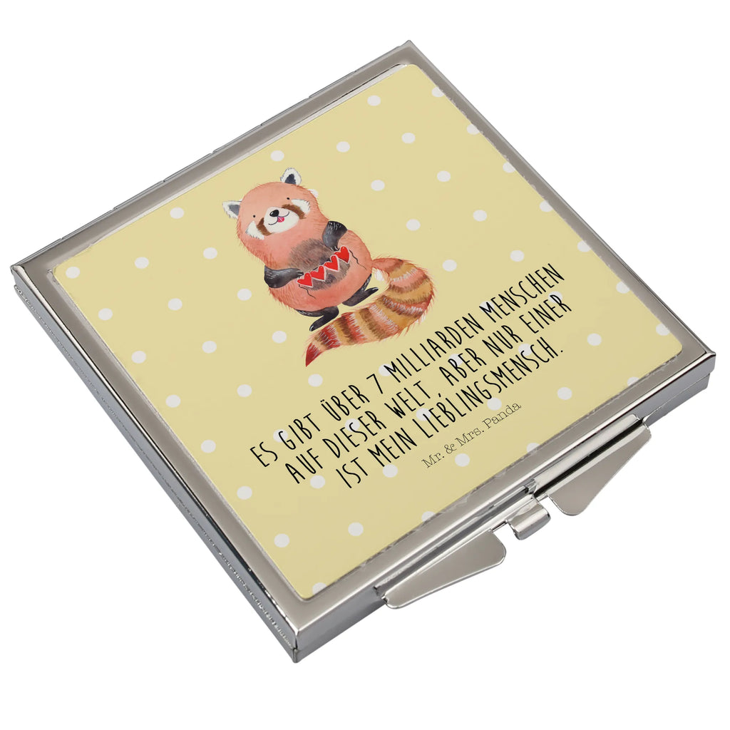 Kwadratowe lusterko do torebki Czerwony Panda Motywy zwierzęce, dobra energia, zabawne powiedzonka, zwierzęta