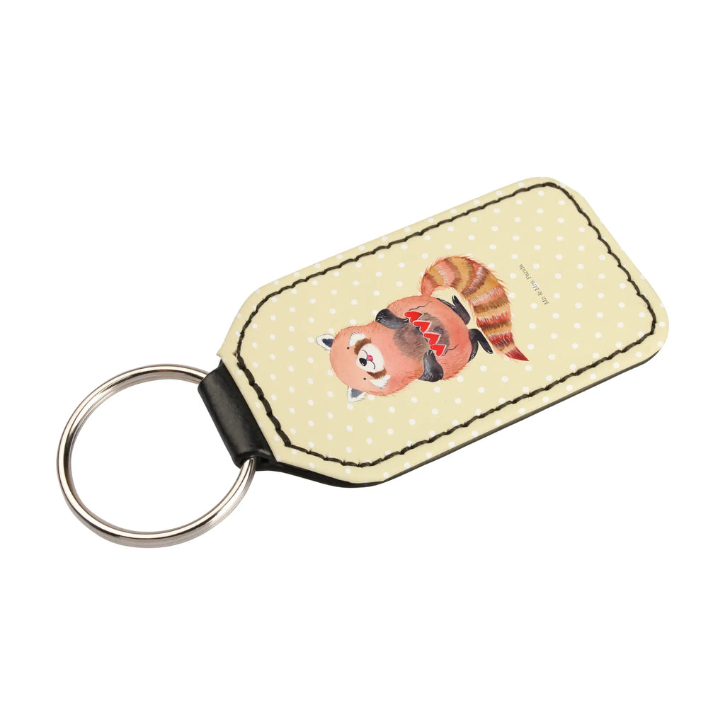 Rectangular key ring red panda pendant, lucky charm, bag pendant, keychain, key ring, small animals, cute, funny, cute animal motives, hand drawn, small world, funny sayings, good mood, happy, gifts, gift ideas, special gifts, animal lover, card, red, darling, love, heart, favourite person, Panda