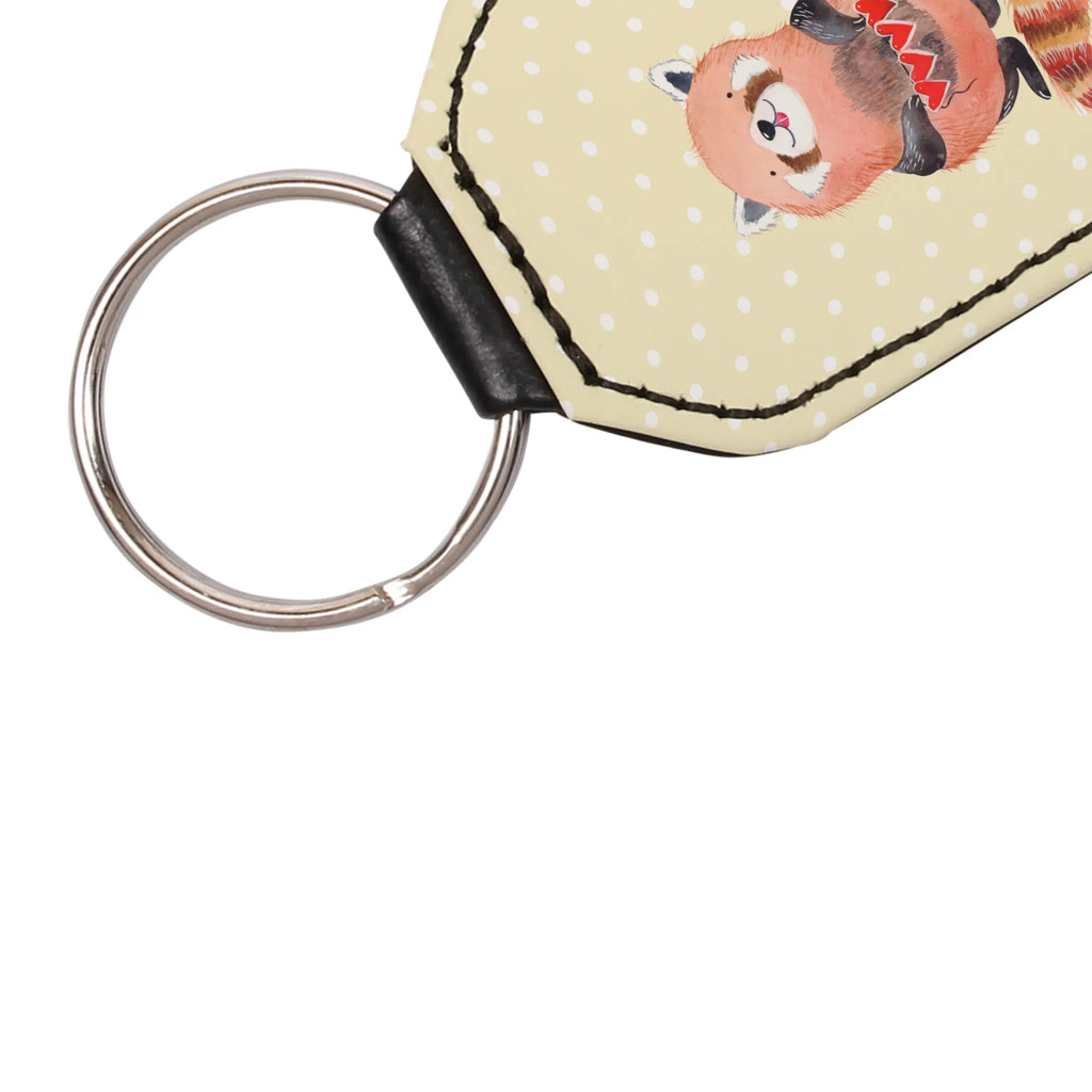 Rectangular key ring red panda pendant, lucky charm, bag pendant, keychain, key ring, small animals, cute, funny, cute animal motives, hand drawn, small world, funny sayings, good mood, happy, gifts, gift ideas, special gifts, animal lover, card, red, darling, love, heart, favourite person, Panda