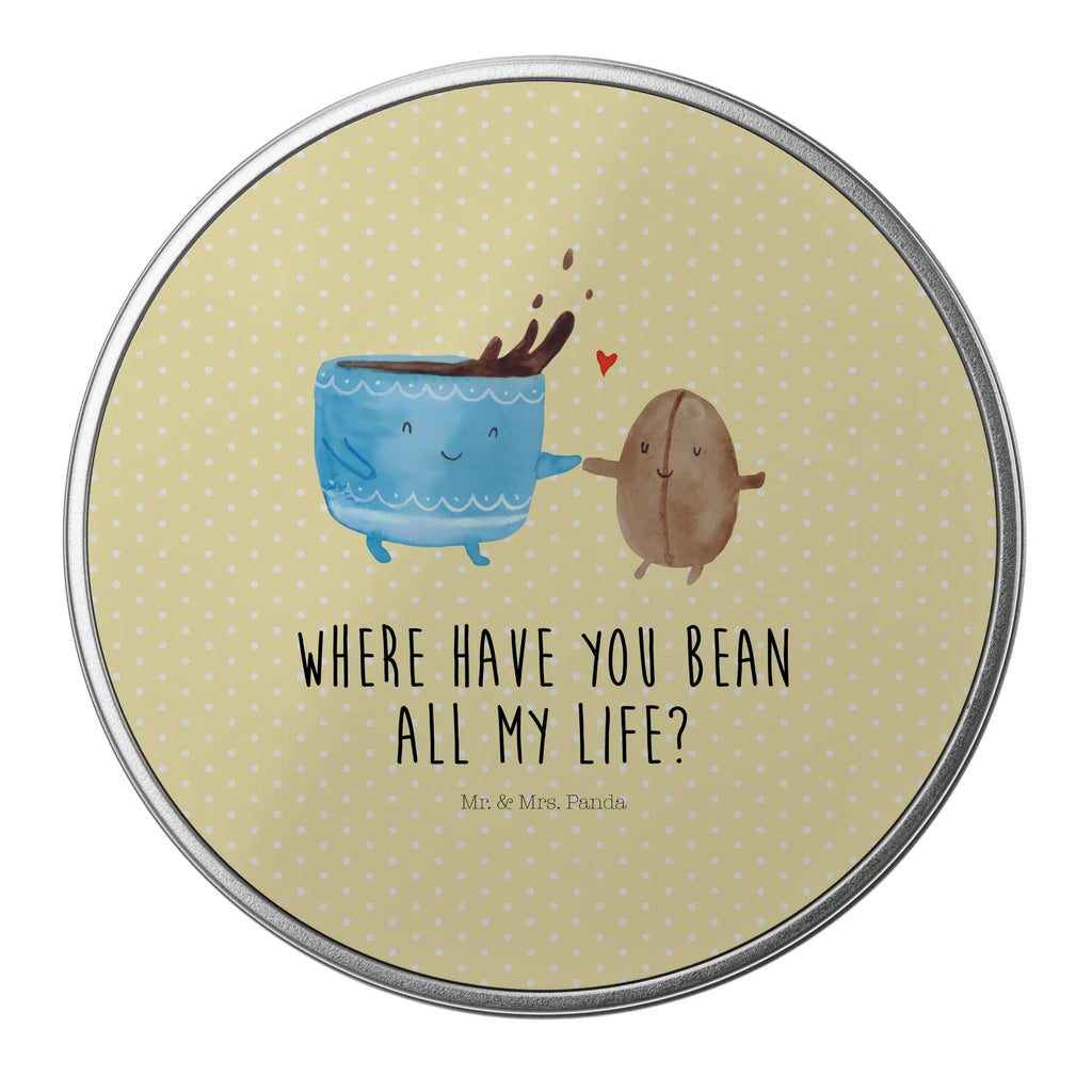 okrągła puszka z blachy kawa ziarno Motywy zwierzęce, dobra energia, zabawne powiedzonka, zwierzęta