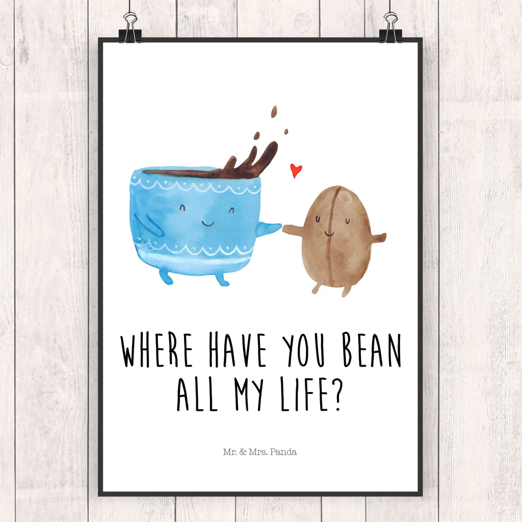 Poster Kaffee Bohne kunstdruck poster, Plakat, Poster, Kunstdruck, Mr. & Mrs. Panda Poster, Wandposter, Wanddeko Bild, Wanddekoration, Bild, wandkunst, Bild für Wand, Designposter, Deko Bild, kunstposter, wanddeko, grafikposter, drucke, kunst für die wand, Posterdruck, Wandbild, Wandschmuck, wanddruck, Gute Laune, Tiermotive, Tiere, Lustige Sprüche, Glück, Genuss, Kaffeebohne, Kaffee, Zufriedenheit
