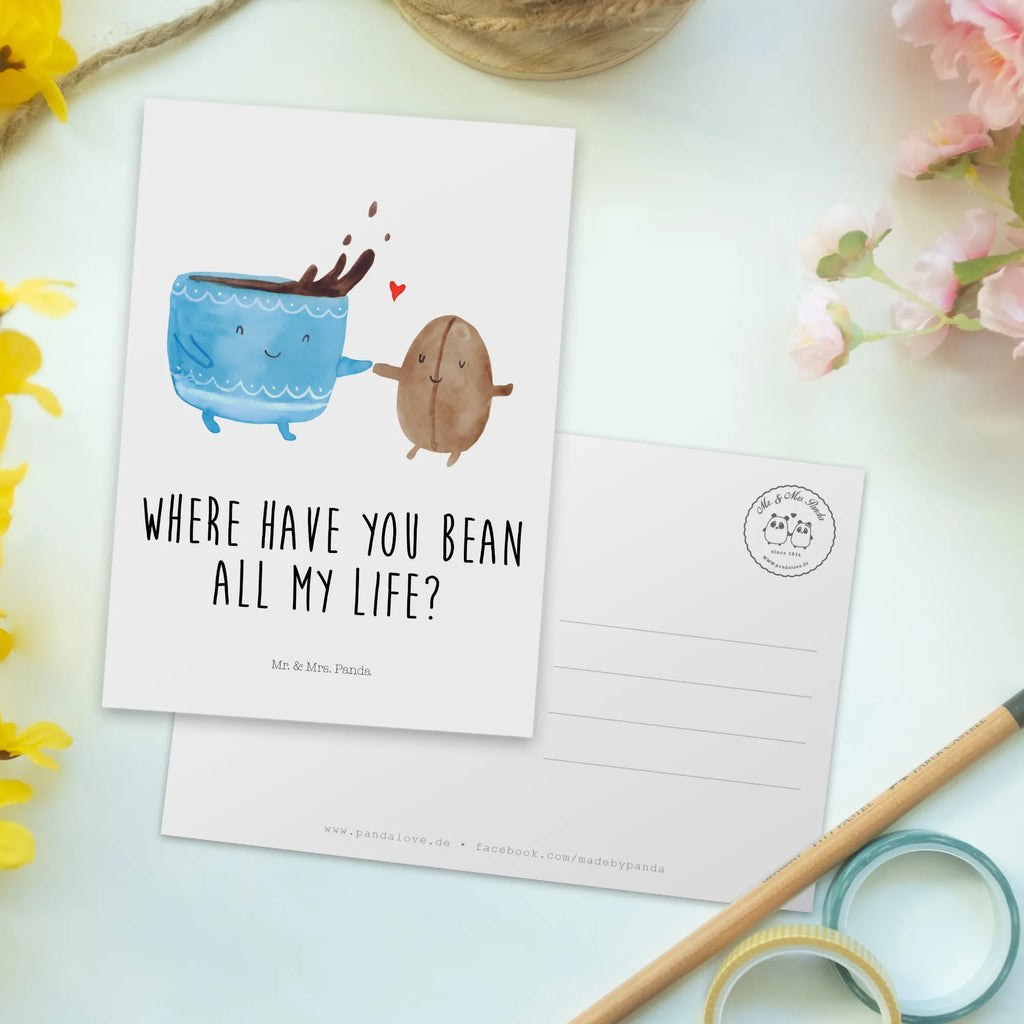 Pocztówka kawa ziarno Motywy zwierzęce, dobra energia, zabawne powiedzonka, zwierzęta