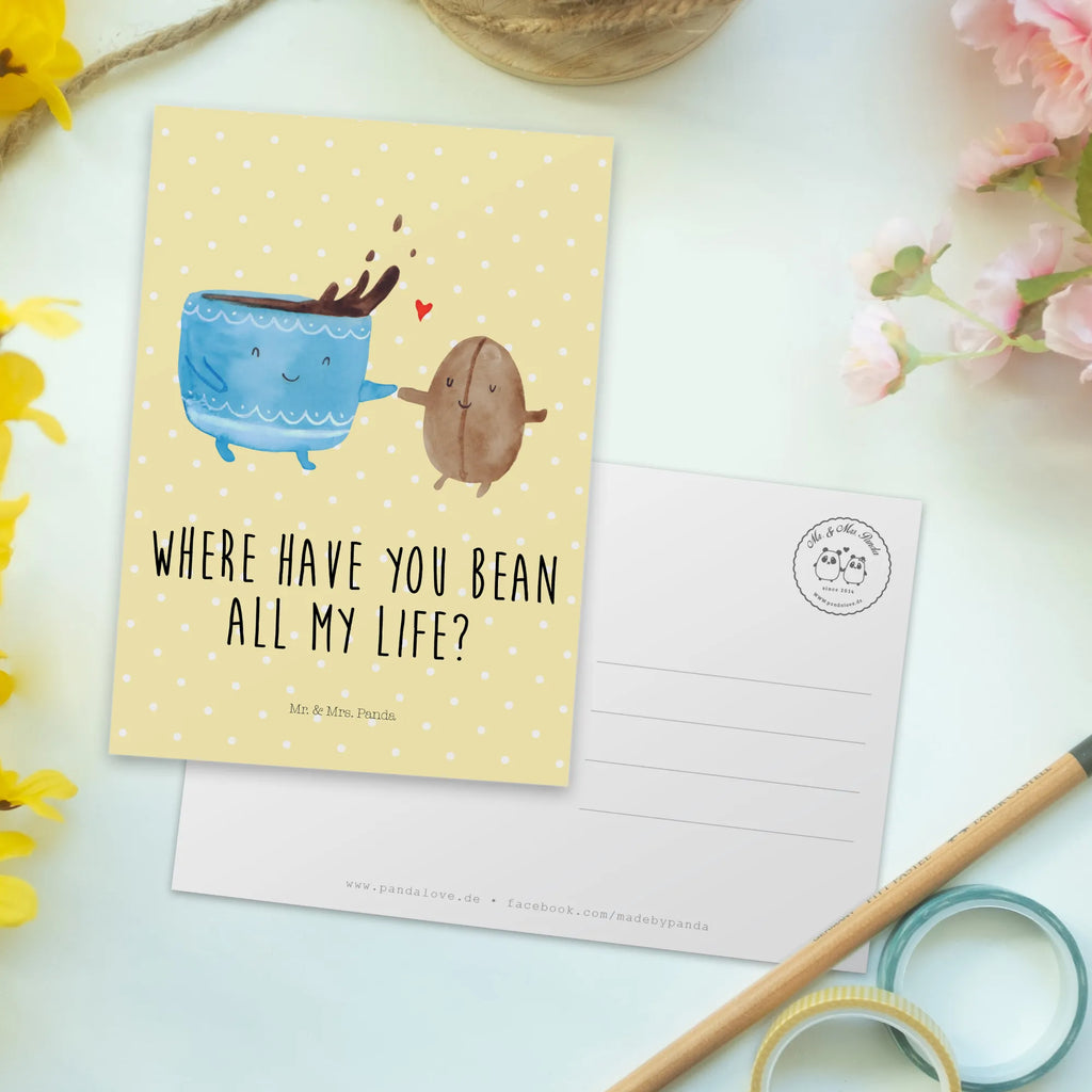 Pocztówka kawa ziarno Motywy zwierzęce, dobra energia, zabawne powiedzonka, zwierzęta