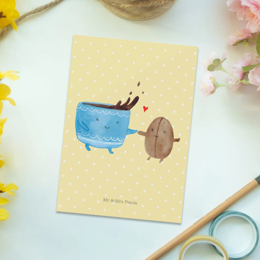 Pocztówka kawa ziarno Motywy zwierzęce, dobra energia, zabawne powiedzonka, zwierzęta