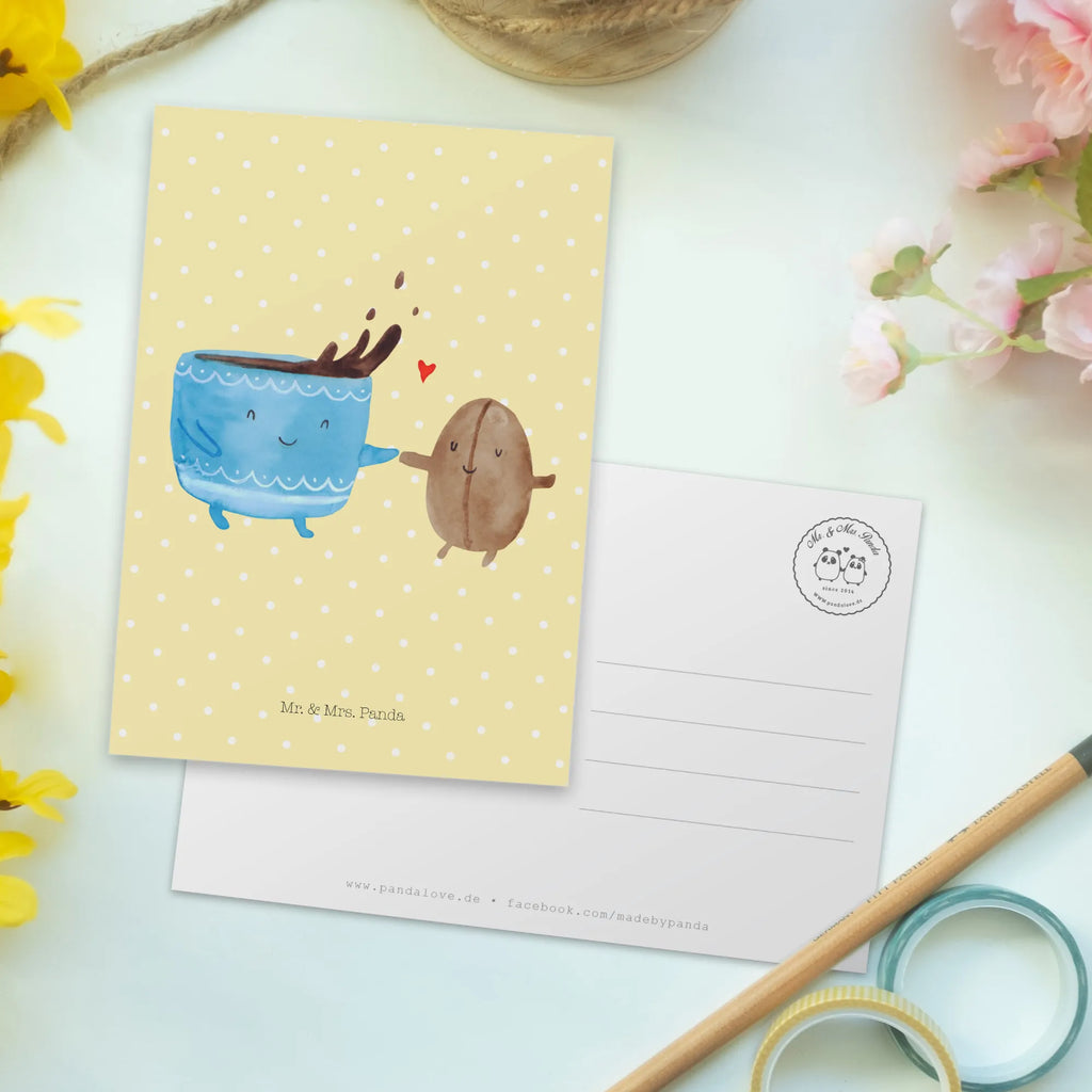 Pocztówka kawa ziarno Motywy zwierzęce, dobra energia, zabawne powiedzonka, zwierzęta