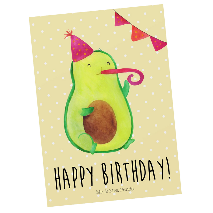 Postcard avocado Birthday