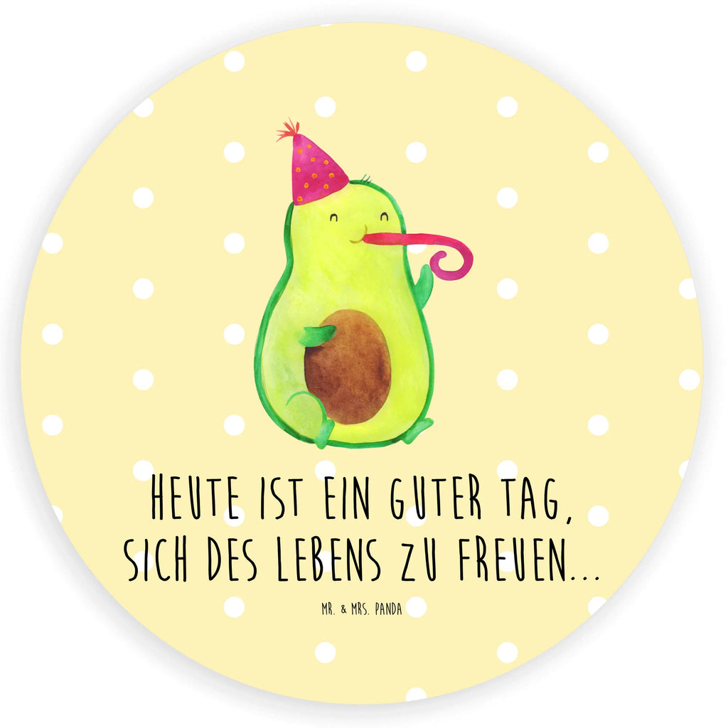 Rund Aufkleber Avocado Partyhupe Etikett, Sticker, Aufkleber, Veggie, Gesund, Vegan, Avocado, Party, Feierlichkeit, Feier, Geburtstag, Tröte, Fete, Gute Laune