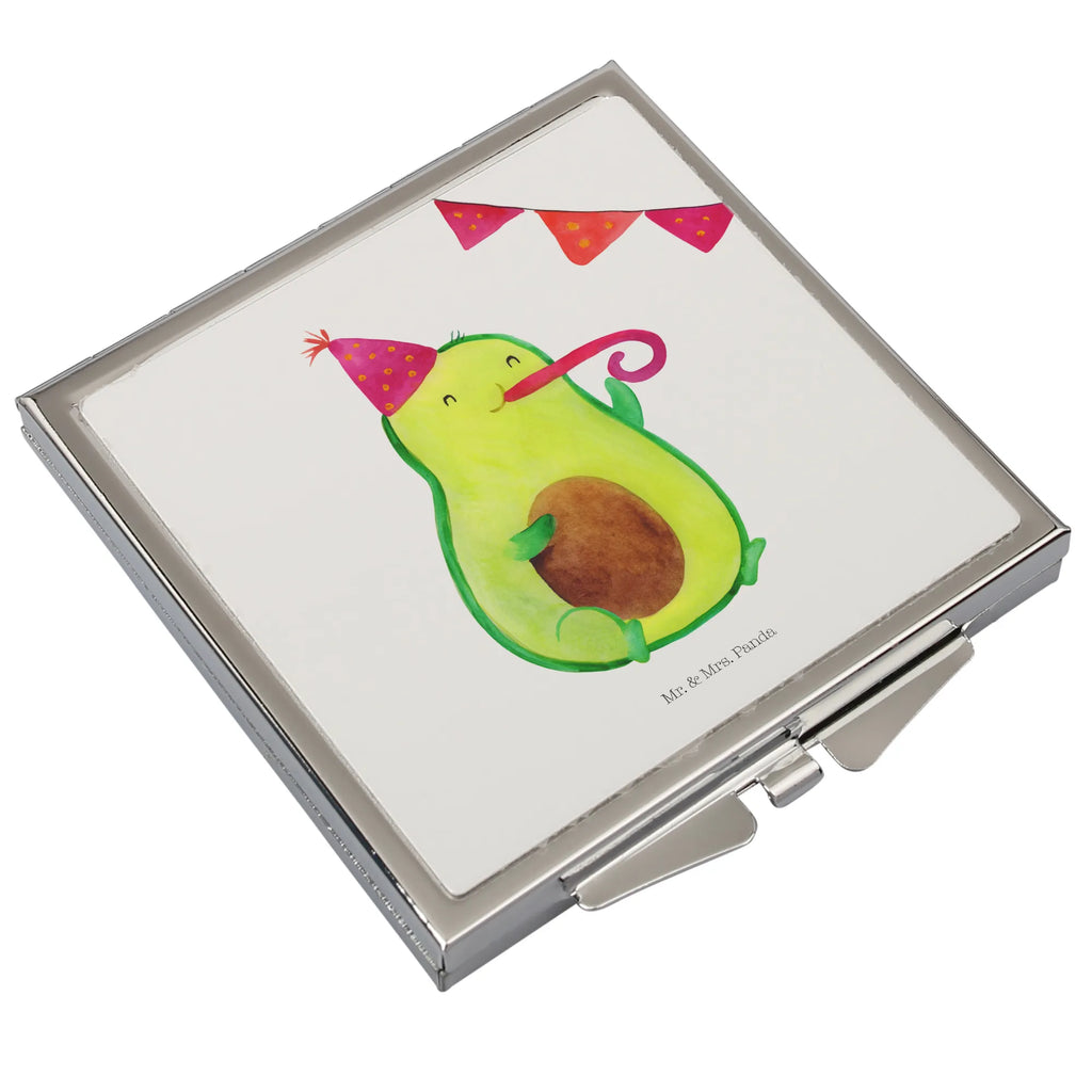 Handbag mirror avocado party time mirror, make up, silver, square, make-up mirror, handbag, avocado, vegetables