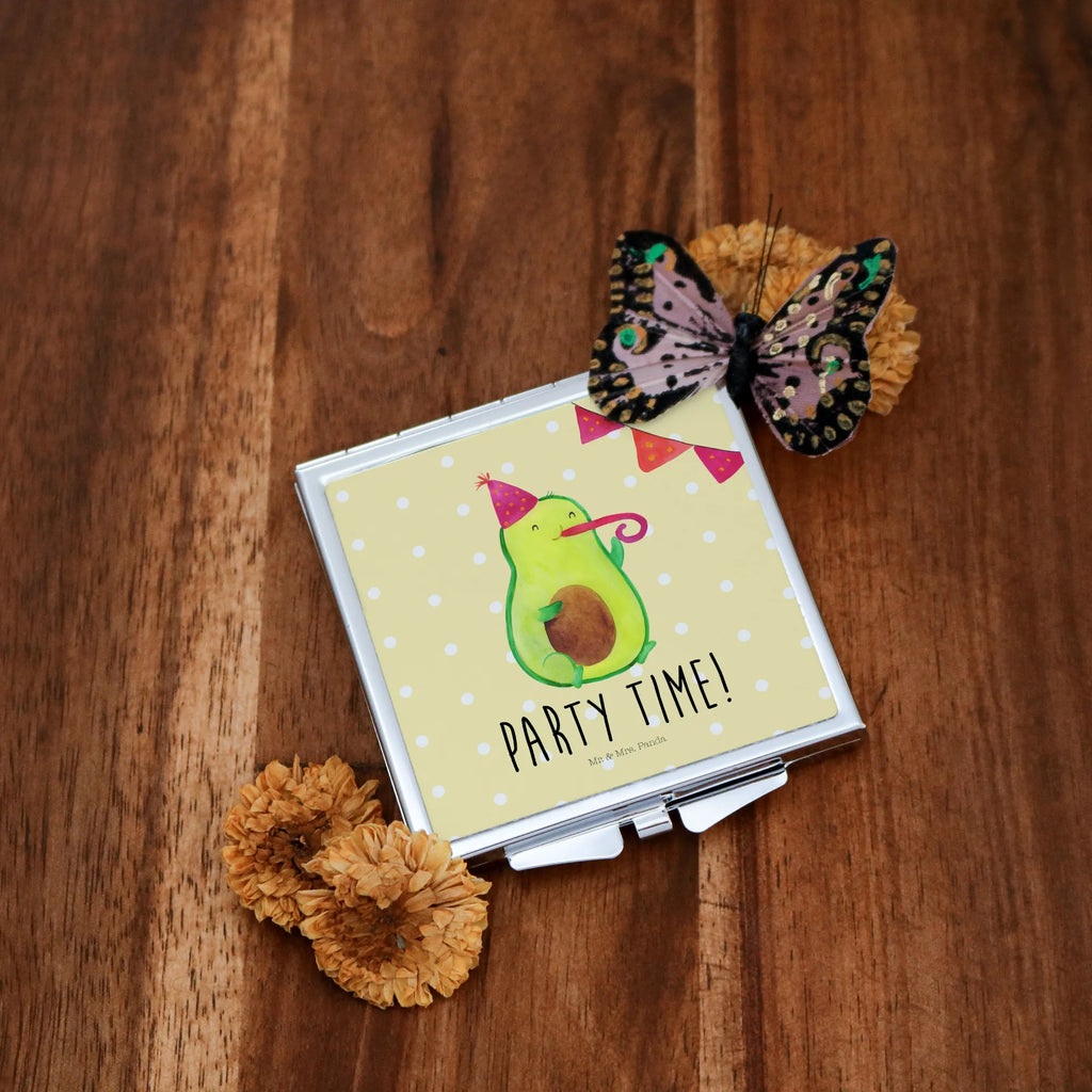 Handbag mirror avocado party time mirror, make up, silver, square, make-up mirror, handbag, avocado, vegetables