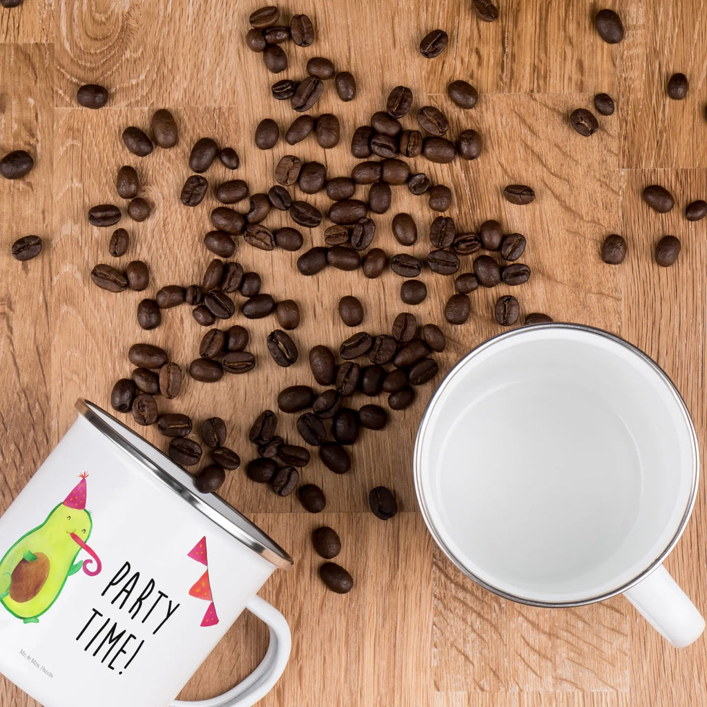 Kempingowy kubek emaliowany Awokado Czas na imprezę Awokado, Warzywa, Wegan, Zdrowy