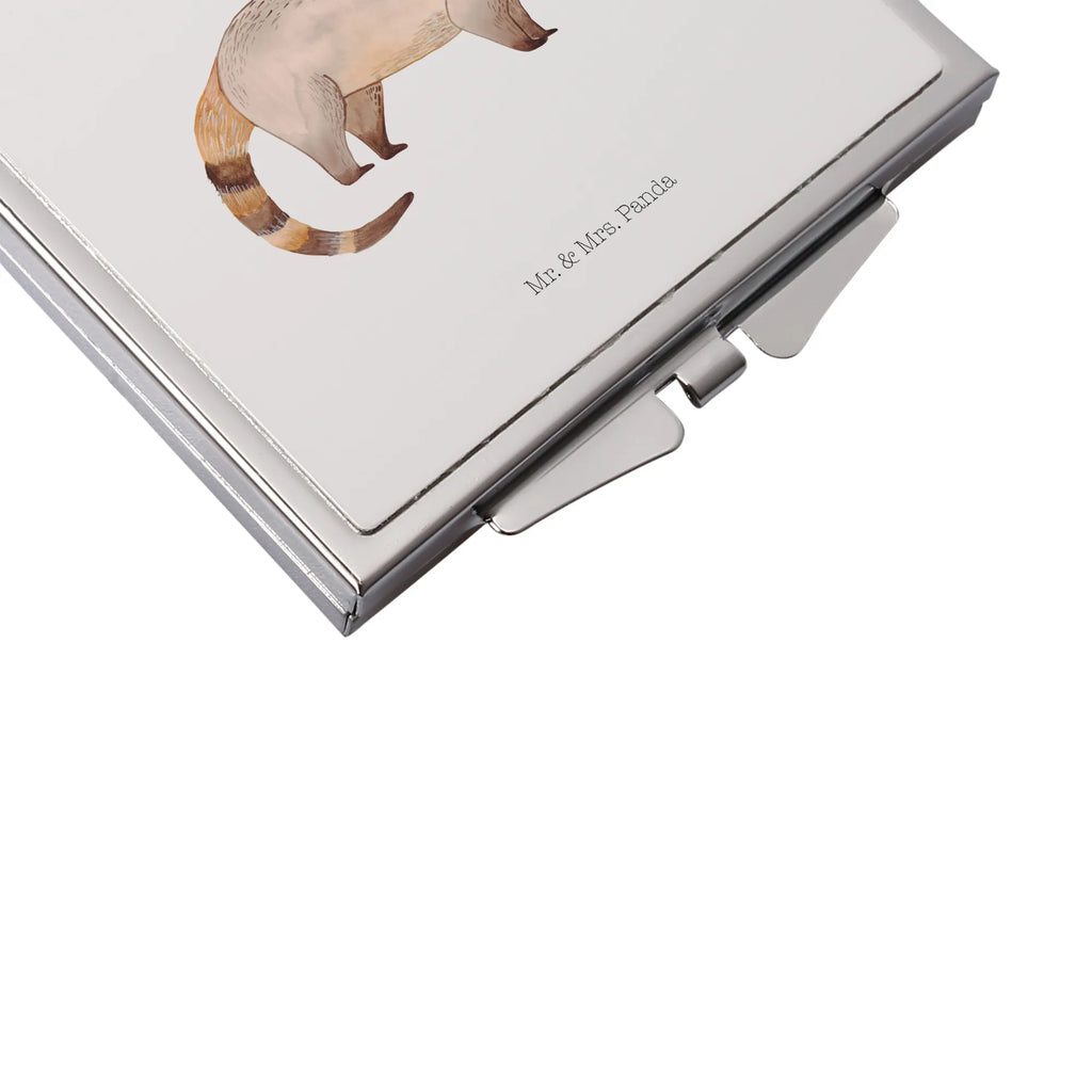 Kwadratowe lusterko do torebki Koati Kosmetikspiegel Klein, Mini Spiegel, Handtaschenspiegel, Runder Taschenspiegel, Schminkspiegel Kompakt, Taschenspiegel, Klappbarer Handspiegel, Vintage Kompaktspiegel, Silber, Reise Spiegel, Kompaktspiegel, Tragbarer Spiegel, Taschen-Kosmetikspiegel, Handspiegel Geschenkidee, Spiegel Für Unterwegs, Handspiegel Zum Mitnehmen, Handspiegel Mit Hülle, Klappspiegel, Quadratischer Handspiegel, Spiegel Für Schminktasche, Spiegel Für Handtasche, Schminkspiegel To Go, Klappbarer Taschenspiegel, Spiegel Für Make-Up Tasche, Design Taschenspiegel, Handspiegel Für Damen, Deko Handspiegel, Gute Laune, Tiermotive, Tiere, Lustige Sprüche, Nasenbär, Rüsselbär, Bär, Nasenbären