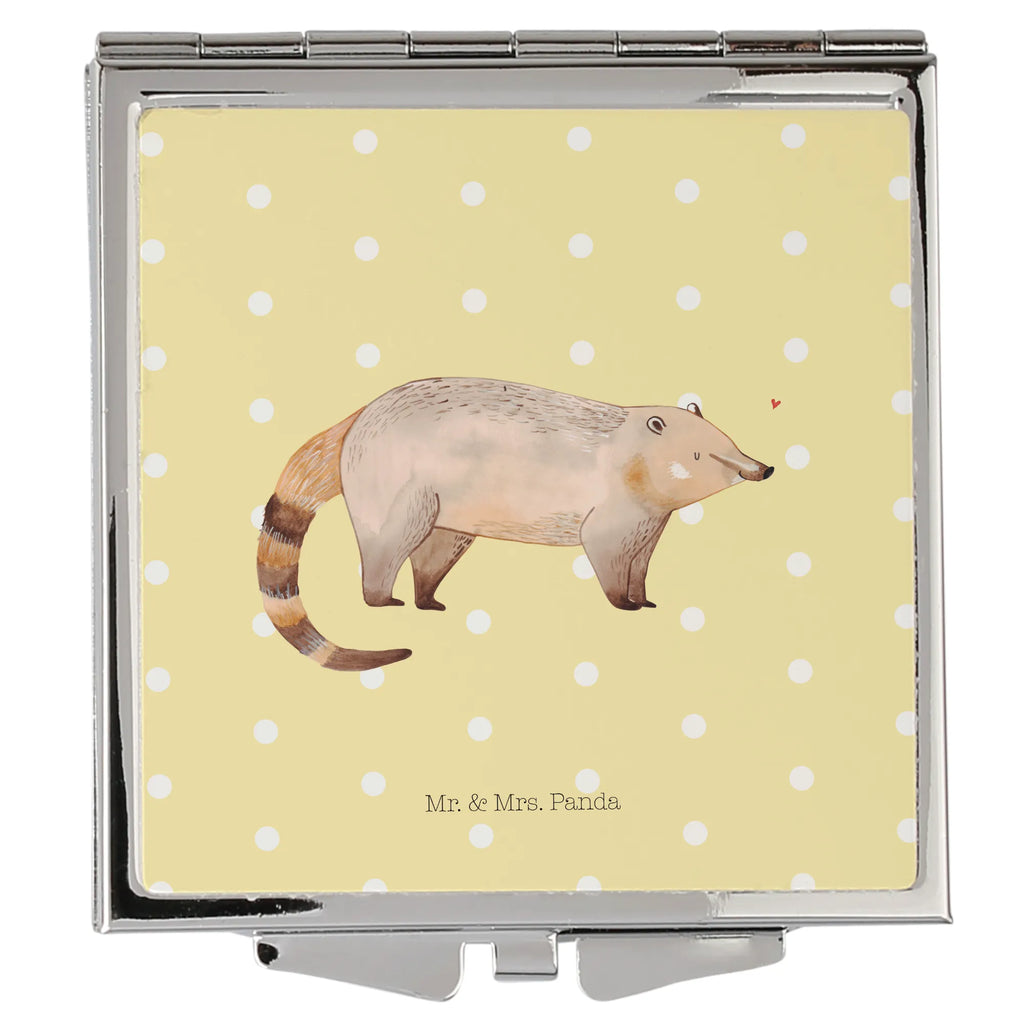 Kwadratowe lusterko do torebki Koati Kosmetikspiegel Klein, Mini Spiegel, Handtaschenspiegel, Runder Taschenspiegel, Schminkspiegel Kompakt, Taschenspiegel, Klappbarer Handspiegel, Vintage Kompaktspiegel, Silber, Reise Spiegel, Kompaktspiegel, Tragbarer Spiegel, Taschen-Kosmetikspiegel, Handspiegel Geschenkidee, Spiegel Für Unterwegs, Handspiegel Zum Mitnehmen, Handspiegel Mit Hülle, Klappspiegel, Quadratischer Handspiegel, Spiegel Für Schminktasche, Spiegel Für Handtasche, Schminkspiegel To Go, Klappbarer Taschenspiegel, Spiegel Für Make-Up Tasche, Design Taschenspiegel, Handspiegel Für Damen, Deko Handspiegel, Gute Laune, Tiermotive, Tiere, Lustige Sprüche, Nasenbär, Rüsselbär, Bär, Nasenbären