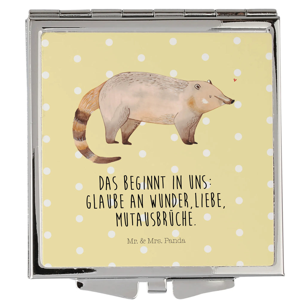 Kwadratowe lusterko do torebki Koati Kosmetikspiegel Klein, Mini Spiegel, Handtaschenspiegel, Runder Taschenspiegel, Schminkspiegel Kompakt, Taschenspiegel, Klappbarer Handspiegel, Vintage Kompaktspiegel, Silber, Reise Spiegel, Kompaktspiegel, Tragbarer Spiegel, Taschen-Kosmetikspiegel, Handspiegel Geschenkidee, Spiegel Für Unterwegs, Handspiegel Zum Mitnehmen, Handspiegel Mit Hülle, Klappspiegel, Quadratischer Handspiegel, Spiegel Für Schminktasche, Spiegel Für Handtasche, Schminkspiegel To Go, Klappbarer Taschenspiegel, Spiegel Für Make-Up Tasche, Design Taschenspiegel, Handspiegel Für Damen, Deko Handspiegel, Gute Laune, Tiermotive, Tiere, Lustige Sprüche, Nasenbär, Rüsselbär, Bär, Nasenbären