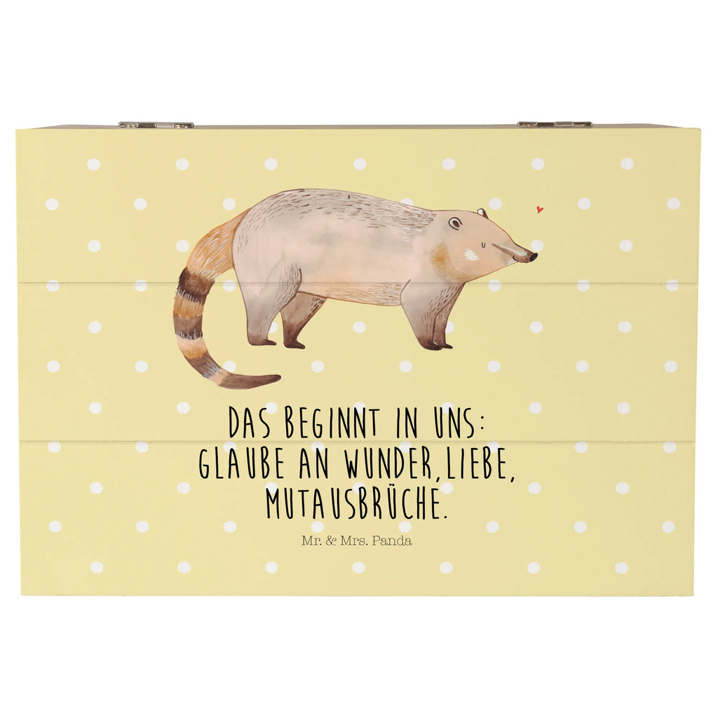 Holzkiste Nasenbaer Schatzkiste, Truhe, Erinnerungsbox, Schatulle, Dekokiste, Geschenkbox, Erinnerungskiste, XXL, Geschenkdose, Holzkiste, Aufbewahrungsbox, Kiste, Tiermotive, Gute Laune, lustige Sprüche, Tiere, Nasenbären, Rüsselbär, Bär, Nasenbär