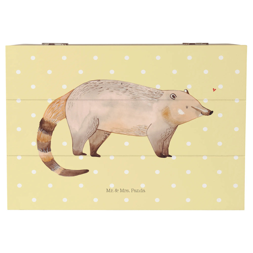 Holzkiste Nasenbaer Schatzkiste, Truhe, Erinnerungsbox, Schatulle, Dekokiste, Geschenkbox, Erinnerungskiste, XXL, Geschenkdose, Holzkiste, Aufbewahrungsbox, Kiste, Tiermotive, Gute Laune, lustige Sprüche, Tiere, Nasenbären, Rüsselbär, Bär, Nasenbär