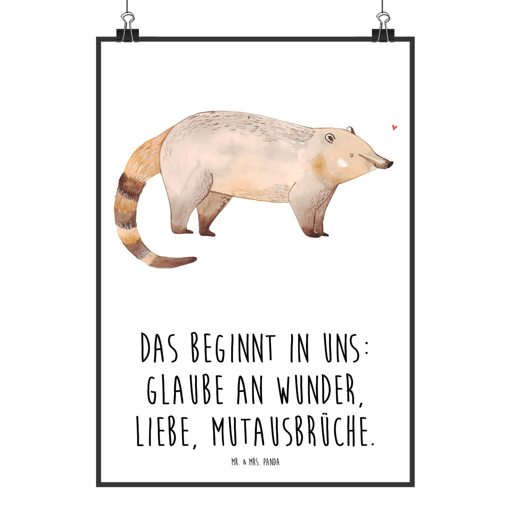 Poster Nasal Bear Designposter, Poster, Bild, Plakat, Posterdruck, wandkunst, Bild für Wand, Wanddekoration, Wanddeko Bild, wanddeko, Wandschmuck, wanddruck, drucke, grafikposter, kunstdruck poster, Wandposter, kunstposter, Mr. & Mrs. Panda Poster, kunst für die wand, Wandbild, Deko Bild, Kunstdruck, Tiere, Lustige Sprüche, Gute Laune, Tiermotive, Bär, Nasenbären, Nasenbär, Rüsselbär