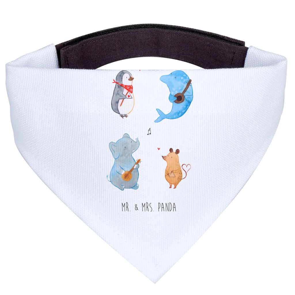 Chusta na szyję dla psa L Wielki zespół Halstuch, Hunde, Tuch, Mittel, Mittelgroße Hunde, Hundehalstuch, Tiermotive, Lustige Sprüche, Gute Laune, Tiere, Pinguin, Maus, Gitarre, Elefant, Hund, Triangel, Musikanten, Band, Musik, Delfin