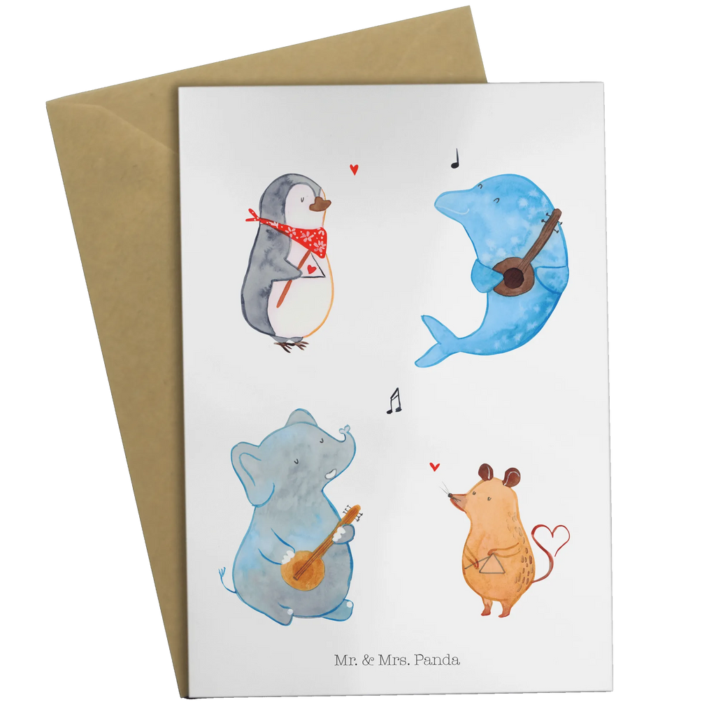 Greetings card Big tape Geburtstagskarte, Glückwunschkarte, Grußkarte, Karte, Hochzeitskarte, Einladungskarte, Klappkarte, Ansichtskarten, Tiermotive, Gute Laune, lustige Sprüche, Tiere, Musik, Gitarre, Delfin, Triangel, Hund, Maus, Band, Elefant, Pinguin, Musikanten