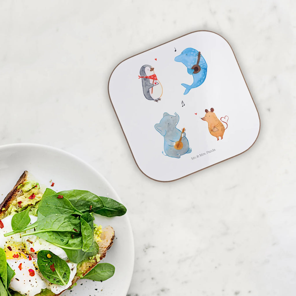 Podkładka Wielki zespół Tassen Untersetzer, Getränkeuntersetzer, Untersetzer aus Holz, Glasuntersetzer, Untersetzer für Gläser, Bierdeckel, Holzuntersetzer, Untersetzer Gläser, Korkuntersetzer, Untersetzer Design, Untersetzer Holz, Untersetzer, Tiermotive, Gute Laune, lustige Sprüche, Tiere, Delfin, Pinguin, Musikanten, Triangel, Maus, Gitarre, Musik, Band, Elefant, Hund