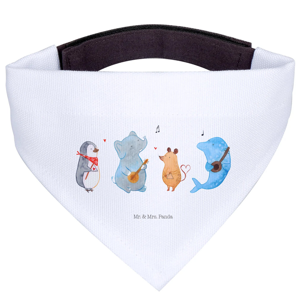 Chusta na szyję dla psa L Wielki zespół Halstuch, Hunde, Tuch, Mittel, Mittelgroße Hunde, Hundehalstuch, Tiermotive, Lustige Sprüche, Gute Laune, Tiere, Pinguin, Maus, Gitarre, Elefant, Hund, Triangel, Musikanten, Band, Musik, Delfin
