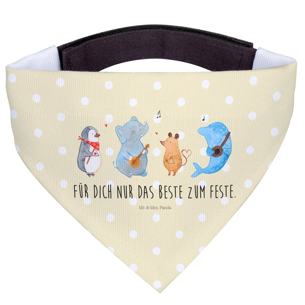 Chusta na szyję dla psa L Wielki zespół Halstuch, Hunde, Tuch, Mittel, Mittelgroße Hunde, Hundehalstuch, Tiermotive, Lustige Sprüche, Gute Laune, Tiere, Pinguin, Maus, Gitarre, Elefant, Hund, Triangel, Musikanten, Band, Musik, Delfin