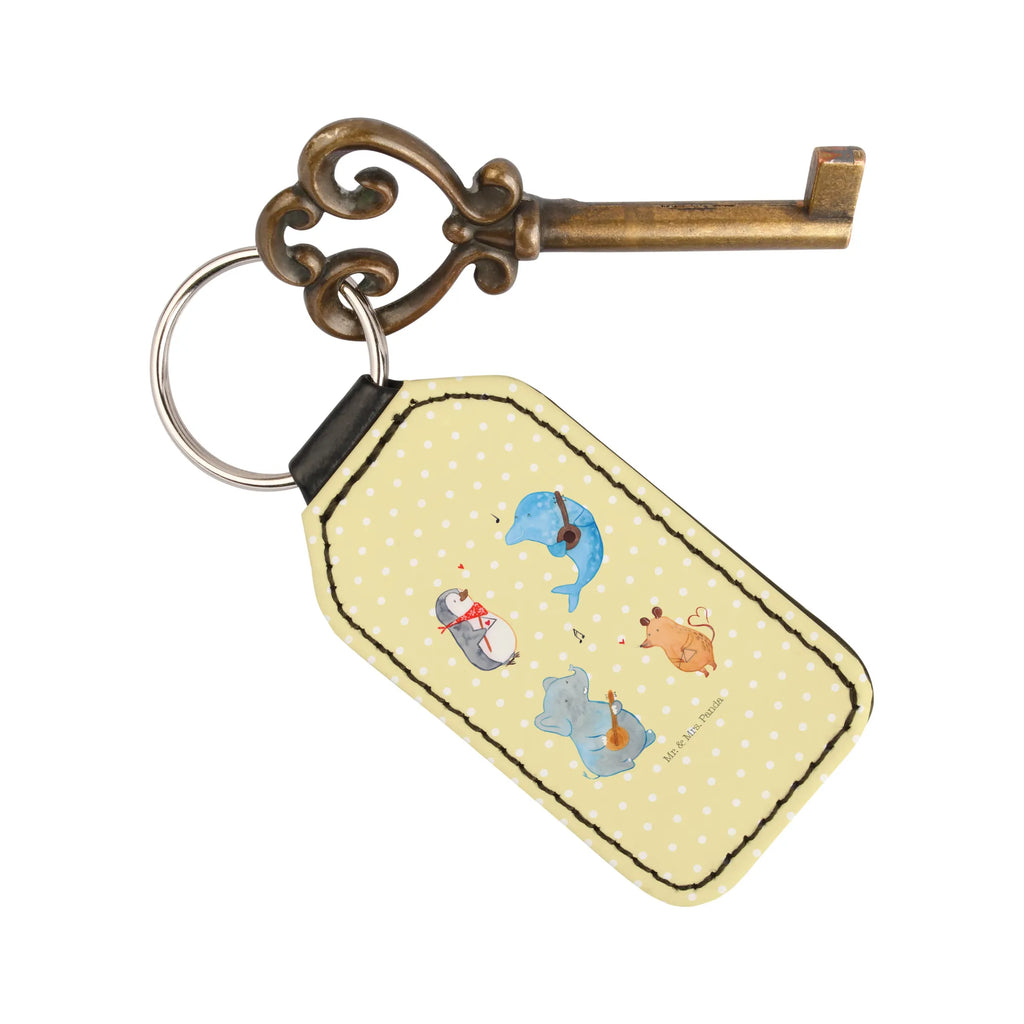 Rectangular key ring Big tape keychain, bag pendant, pendant, lucky charm, key ring, small animals, cute, funny, cute animal motives, hand drawn, small world, funny sayings, good mood, happy, gifts, gift ideas, special gifts, animal lover, card, musicians, triangle, penguin, music, guitar, mouse, dolphin, elephant, band, dog