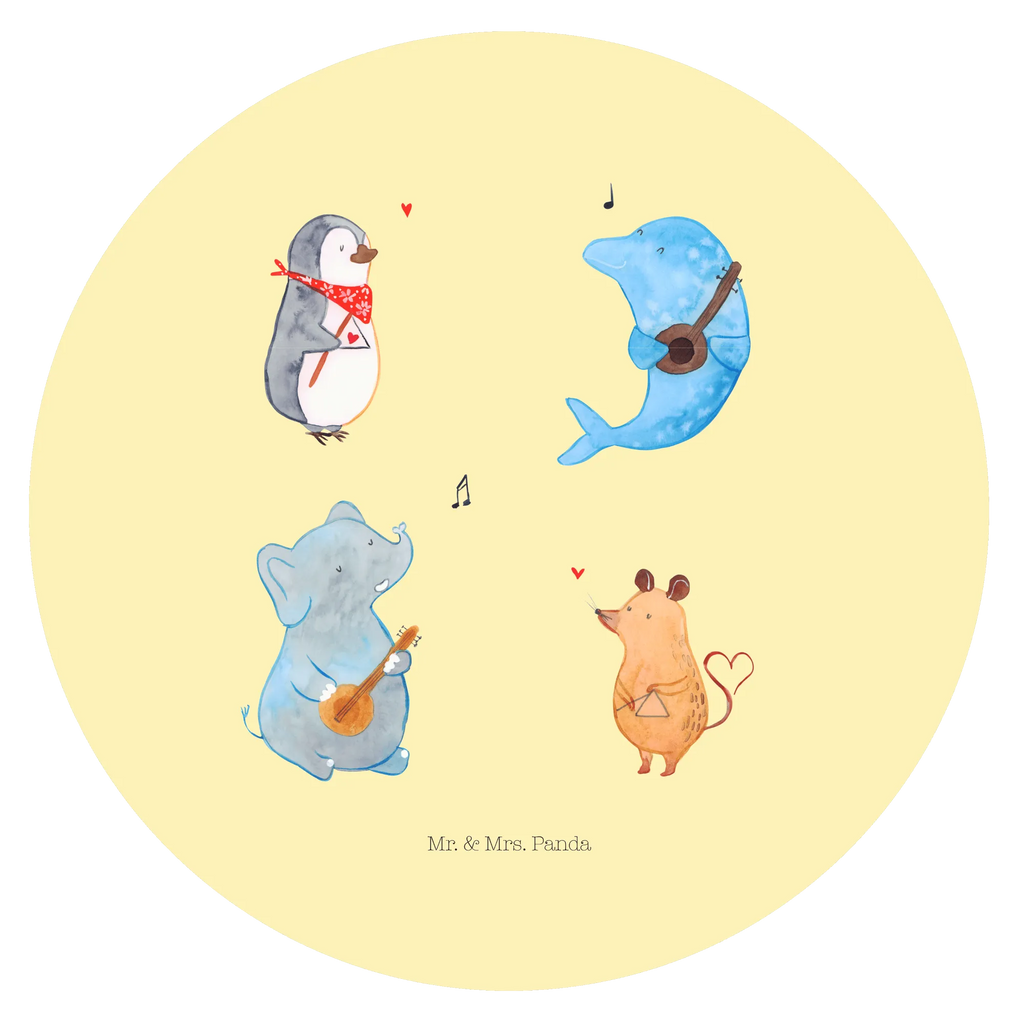 Rund Aufkleber Big Band Etikett, Aufkleber, Sticker, Tiermotive, Lustige Sprüche, Tiere, Gute Laune, Maus, Pinguin, Delfin, Band, Musikanten, Musik, Gitarre, Elefant, Hund, Triangel