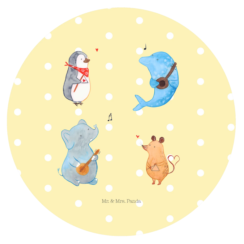 Rund Aufkleber Big Band Etikett, Aufkleber, Sticker, Tiermotive, Lustige Sprüche, Tiere, Gute Laune, Maus, Pinguin, Delfin, Band, Musikanten, Musik, Gitarre, Elefant, Hund, Triangel