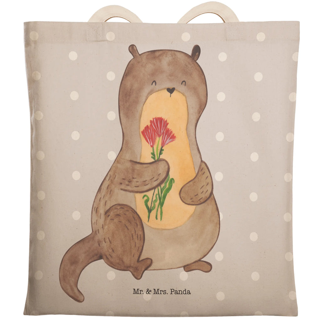 Shopping bag otter Bunch of flowers Carrier bag, shoulder bag, cotton bag, bag, shopper, pouch, cloth bag, otter, marten, sea otter, European otter, water mammal, aquatic animal, baby otter, predator, water, otter gifts, animal lover, gift ideas for animal lovers, animal, mammal, water animal, gifts for people in love, Otter Sea Otter Lake Otter