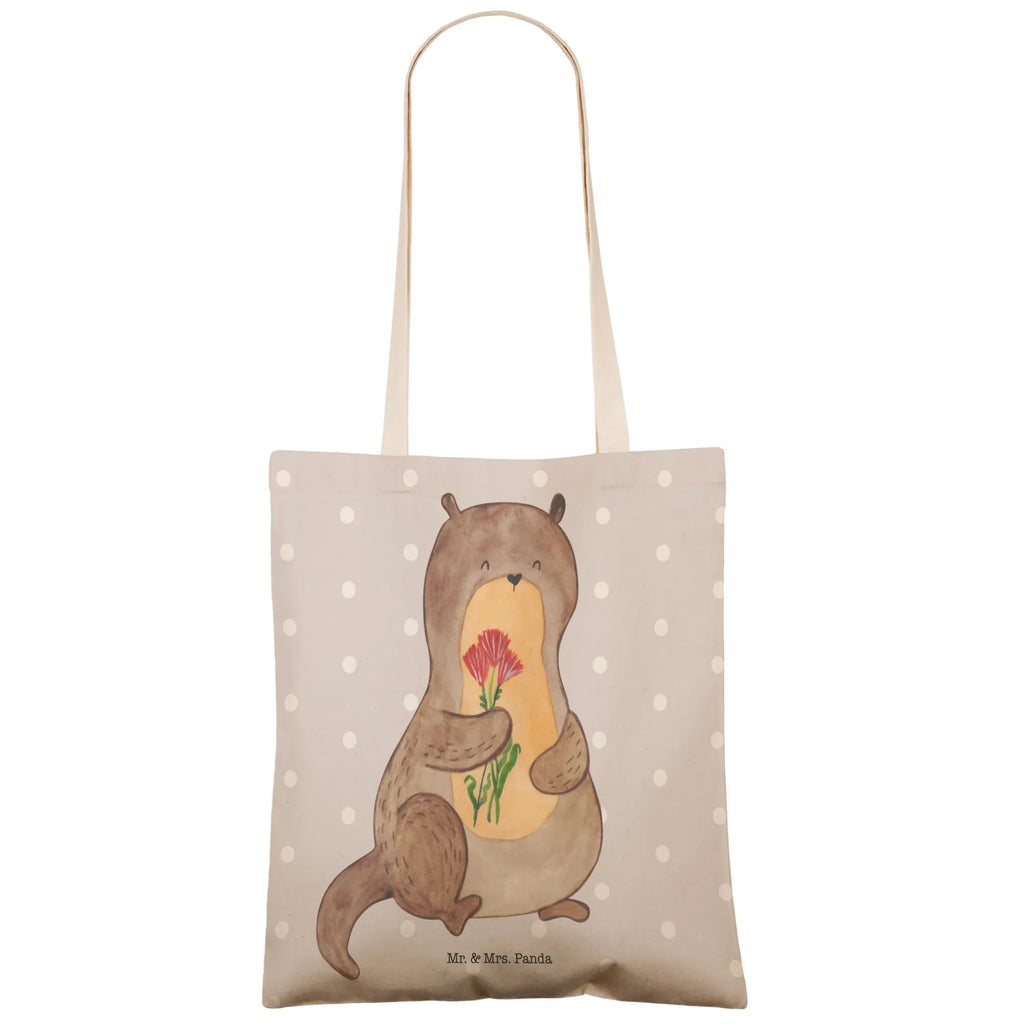 Shopping bag otter Bunch of flowers Carrier bag, shoulder bag, cotton bag, bag, shopper, pouch, cloth bag, otter, marten, sea otter, European otter, water mammal, aquatic animal, baby otter, predator, water, otter gifts, animal lover, gift ideas for animal lovers, animal, mammal, water animal, gifts for people in love, Otter Sea Otter Lake Otter