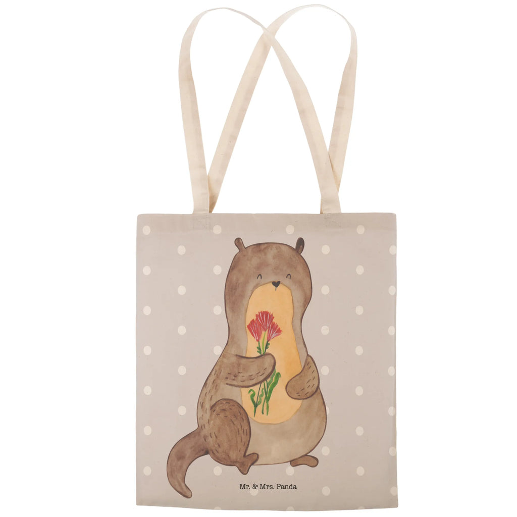 Shopping bag otter Bunch of flowers Carrier bag, shoulder bag, cotton bag, bag, shopper, pouch, cloth bag, otter, marten, sea otter, European otter, water mammal, aquatic animal, baby otter, predator, water, otter gifts, animal lover, gift ideas for animal lovers, animal, mammal, water animal, gifts for people in love, Otter Sea Otter Lake Otter