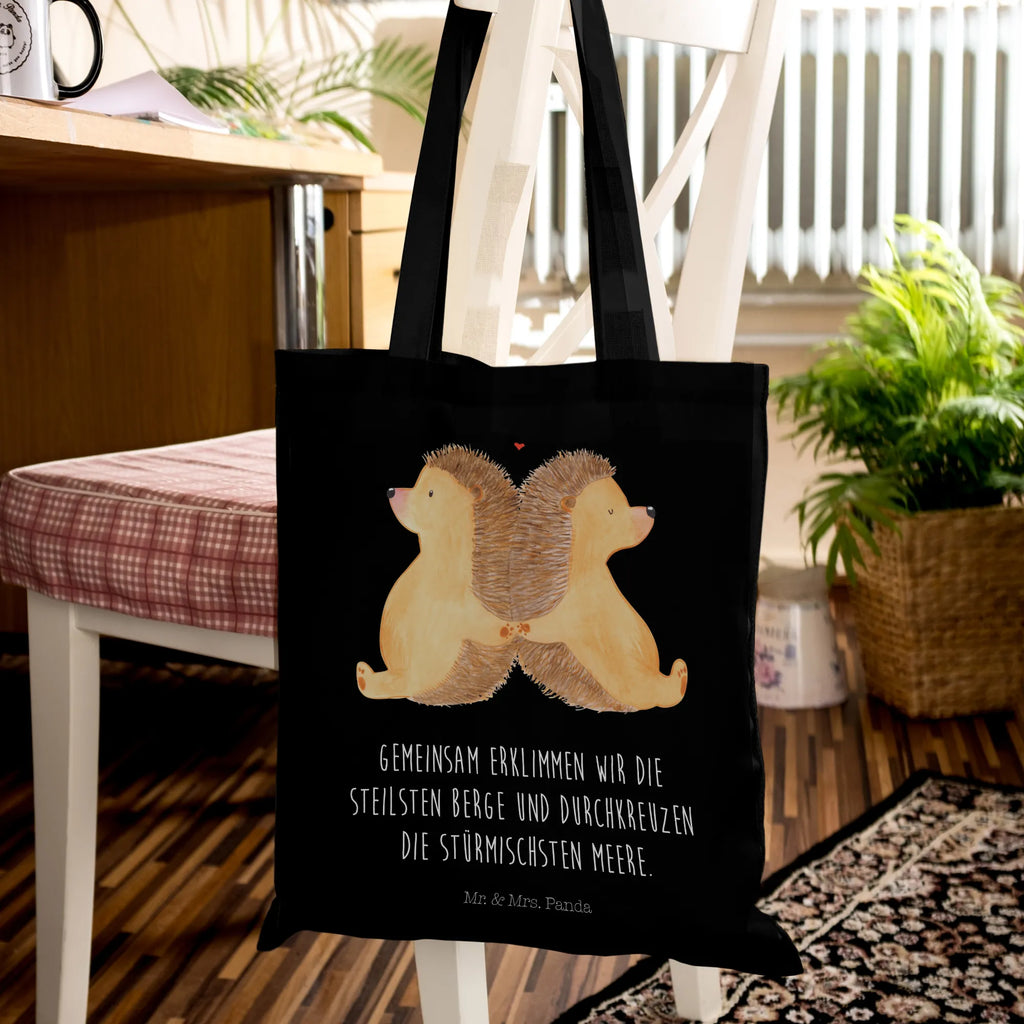 Tote bag Hedgehogs holding hands
